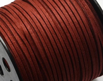 5 mètres de cordon suédine 3 mm de largeur darkred