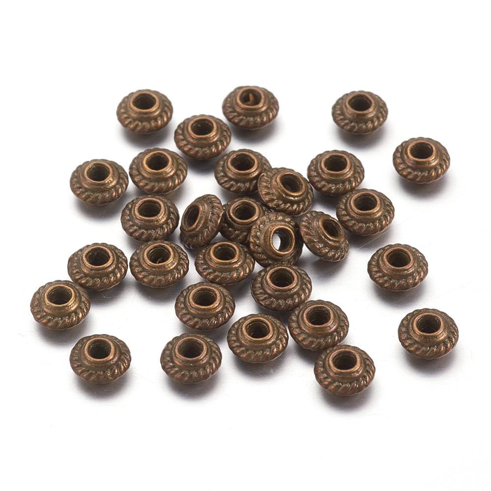 Lot De 25 Perles En Argent Tibétain Dorées 5x3 Mm - Parfaites Pour La Création De Bijoux
