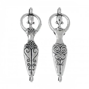 set of 2 Fertility Goddess Connector Charms Pendants 41x13 mm image 2