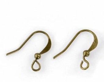 24 supports NICKEL FREE earring hook in bronze brass 18 mm