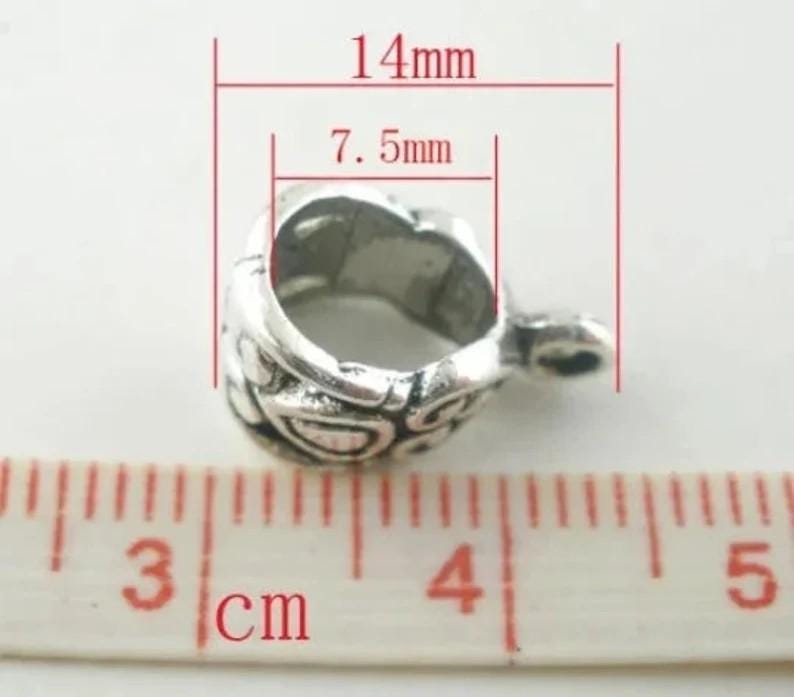 Lot De 10 Bélières (liens De Suspension) 8 Mm En Argent Tibétain - Neuf