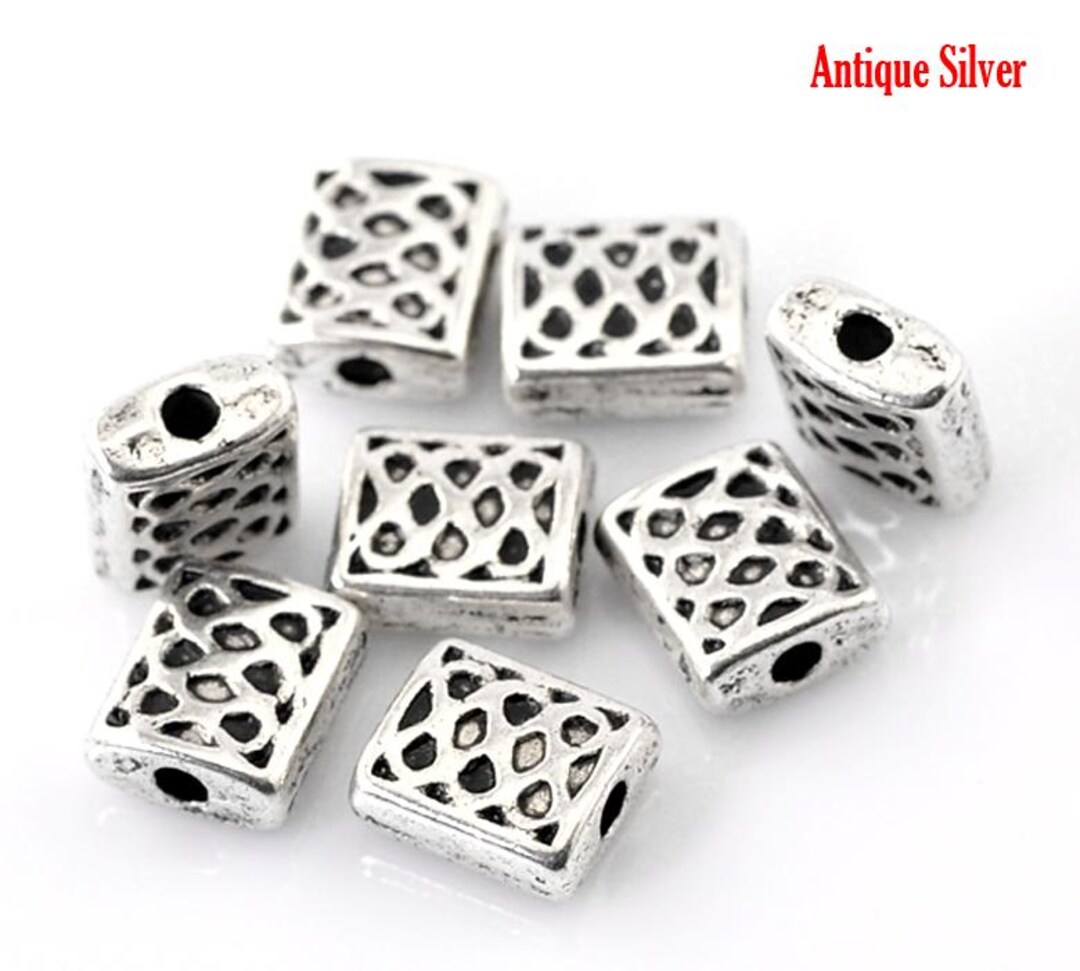 チベットシルバービーズ7x6mm 25個ロット - Etsy 日本