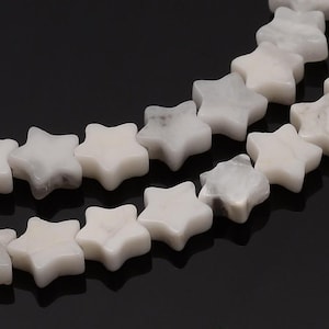 lot de 10 perles étoiles en howlite 8 mm
