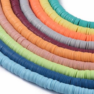 1 Strang 4 mm Heishi-Perlen aus Fimo-Polymer-Ton, Farbe Ihrer Wahl