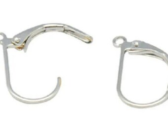 20 brackets WITHOUT NICKEL earring hook in brass clip / silver sleeper