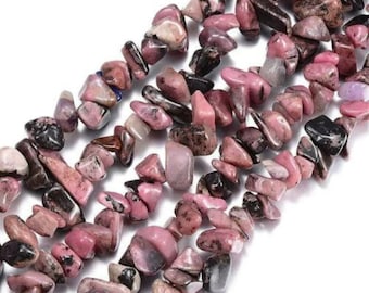 100 perles chips rhodonite gemme naturel