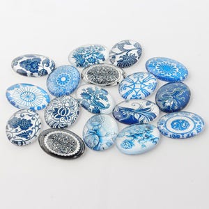 lot de 10 cabochons 25x18 mm  azulejos