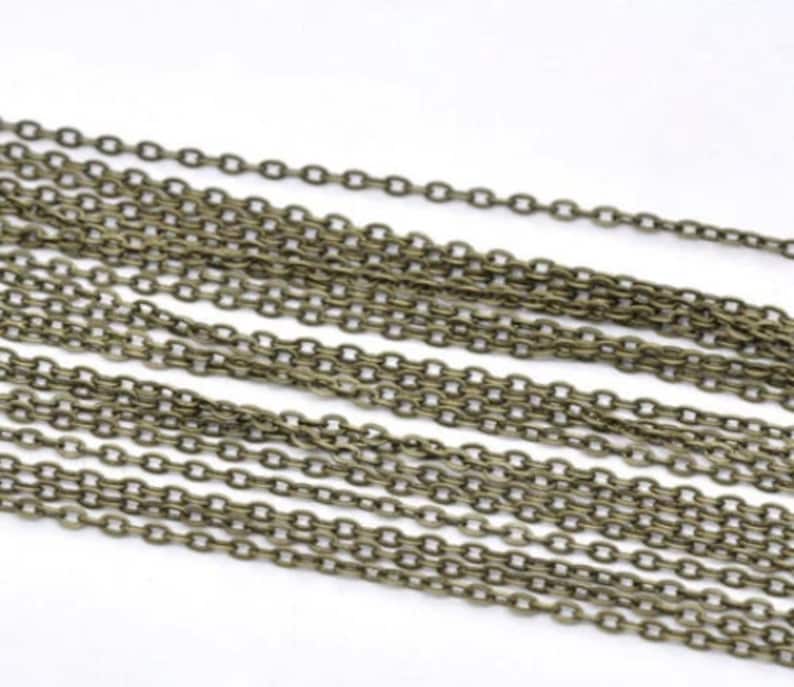 Bronze brass chain 2x1.5 mm convict mesh sold by the meter image 3