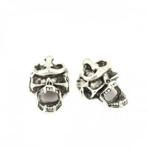 juego de 5 cuentas de calavera de aleación de zinc 18x12 mm en 3D