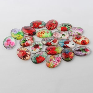 lot de 10 cabochons 13x18 mm  fleur