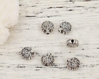Lot De 10 Perles En Argent Tibétain 8 Mm Motif Arbre De Vie - Neuf