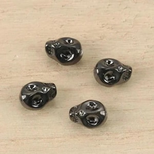 juego de 10 cuentas calavera 10x8 mm en vidrio