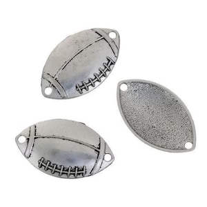 Set of 2 rugby ball connector charms 39x23 mm