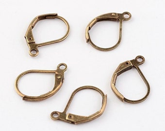 20 supports NICKEL FREE earring hook brass clip/bronze sleeper