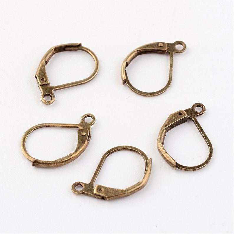 20 supports NICKEL FREE earring hook brass clip/bronze sleeper image 1