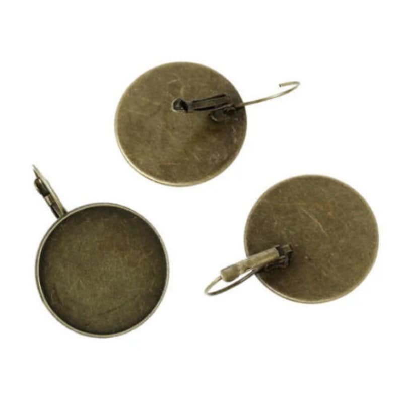 lot de 10 supports boucle d'oreilles en laiton pour cabochon 20 mm image 2