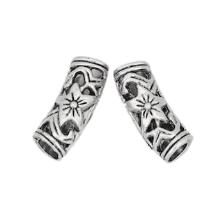 set of 5 tube beads 23x8 mm in Tibetan silver