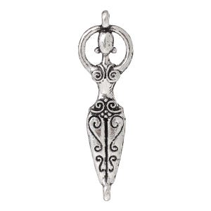 set of 2 Fertility Goddess Connector Charm Pendants 41x13 mm