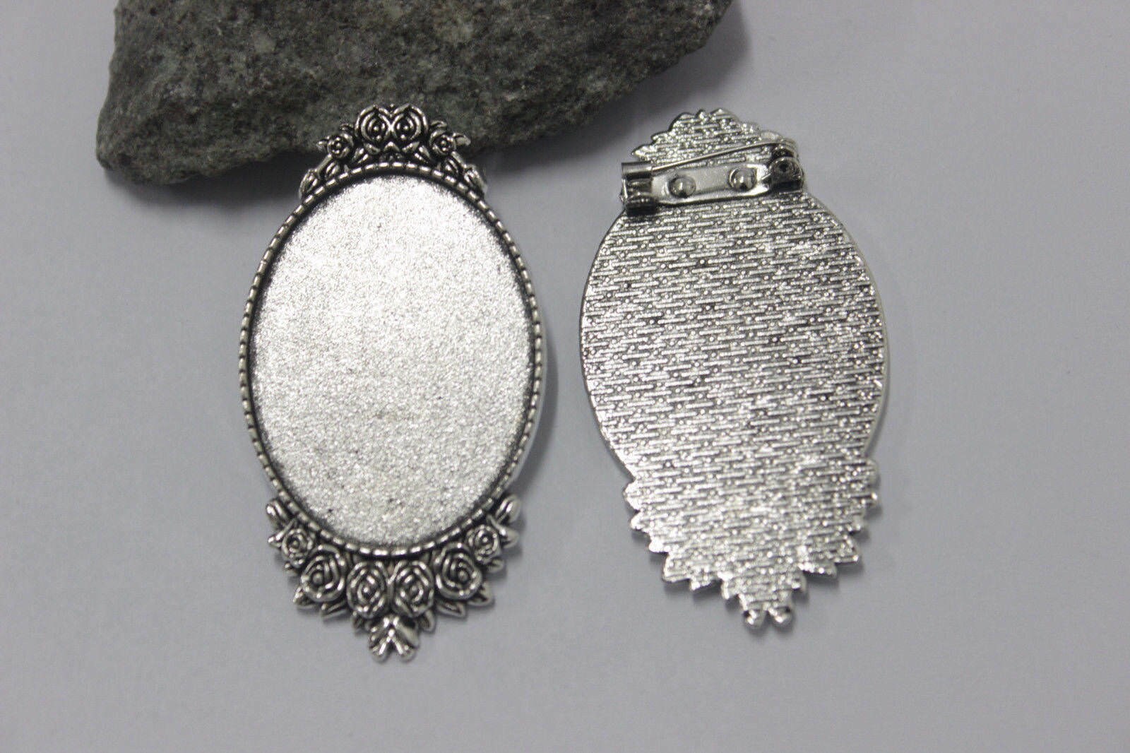Broche vintage abstraite or rose et argent– Galerie Pénélope