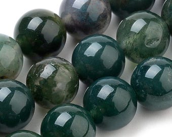 10 Perles Boules En Agate Mousse 8mm - Lot Pour Création De Bijoux, EAN 4558550021809