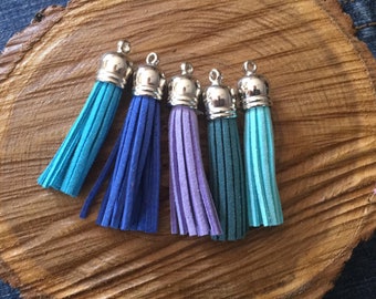 5 tassels / tassels in assorted suede REF03