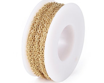 Cadena de cable de acero inoxidable dorado de 1 metro