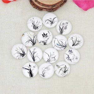 lot de 10 cabochons 12 mm " orchidées "