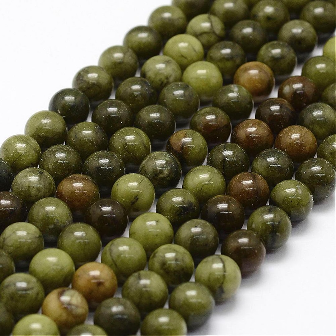 Collier De 24 Perles De Jade De Malaisie Roulées 8mm - Pierre Naturelle, Brut, Sans Marque