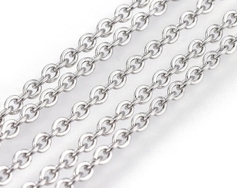 1 mètre chaine maille cable  3x2x0.5 mm en acier inoxydable