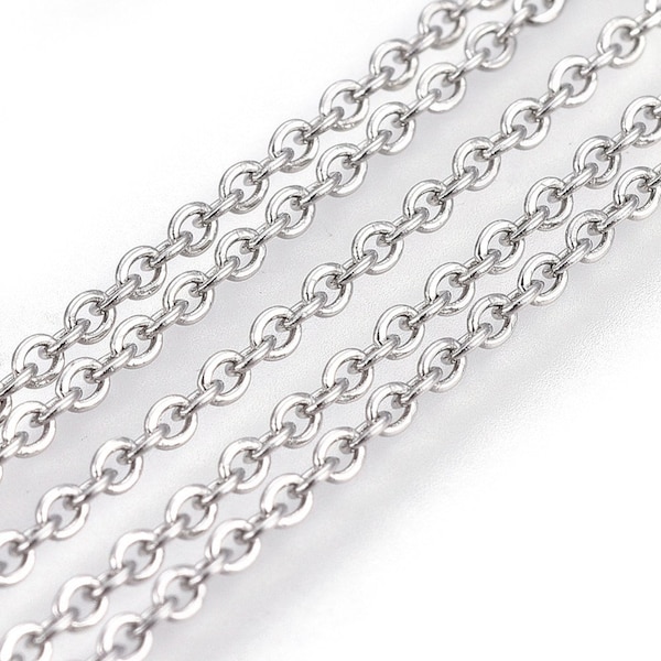 1 meter cable mesh chain 3x2x0.5 mm in stainless steel