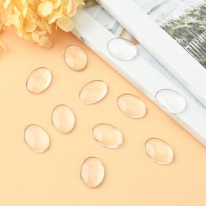 10 cabochons ovales transparents dimension 25x18 mm