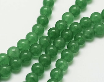 24 Perles En Aventurine Naturelle 8 Mm - Neuf, Vert, Pour Création Bijoux
