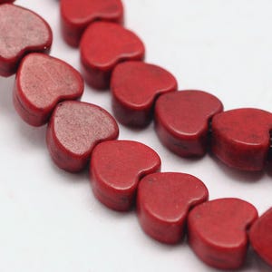 lot de 15 perles cœur en howlite 6 mm