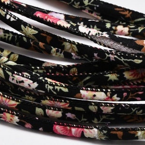 1 meter Floral fabric cord 7 mm