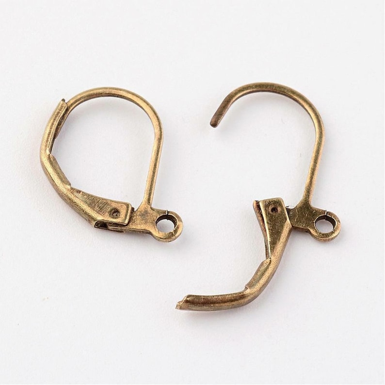 20 supports NICKEL FREE earring hook brass clip/bronze sleeper image 2