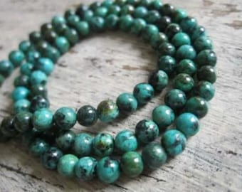 25 African natural turquoise beads 8 mm