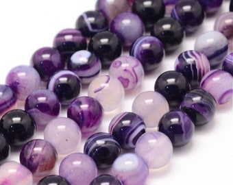 21 natural Botswana agate beads 8 mm