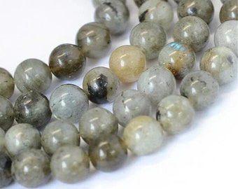 30 perles en labradorite naturelle 6 mm