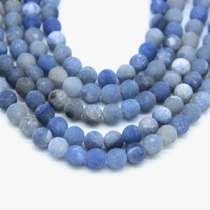 24 natuurlijke blauwe aventurijn kralen 8 mm matte natuurlijke edelsteen