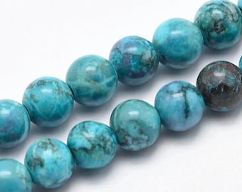 30 perles en turquoise naturel africain 6 mm REF0502