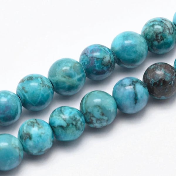 30 perles en turquoise naturel africain 6 mm REF0502