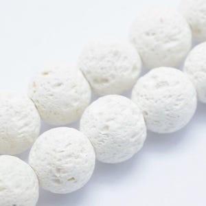 20 perles en pierre de lave naturelle 8 mm