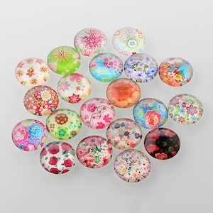 lot de 10 cabochons thème  fleuri