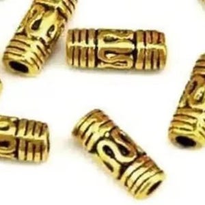 lot of 25 tube beads 8x3 mm in Tibetan silver