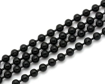 Black metal ball chain sold per meter