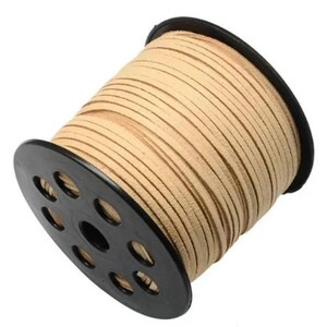 5 metri di cordoncino scamosciato largo 3 mm colore beige/cammello
