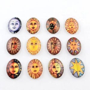 lot de 10 cabochons 25x18 mm " éclipse "