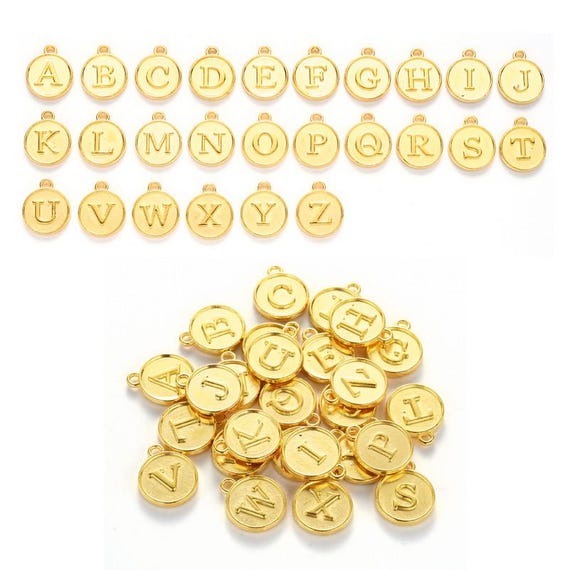 26ピースのゴールドアルファベットチャームキット - Etsy 日本