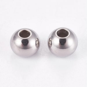 10 stainless steel beads 8 mm