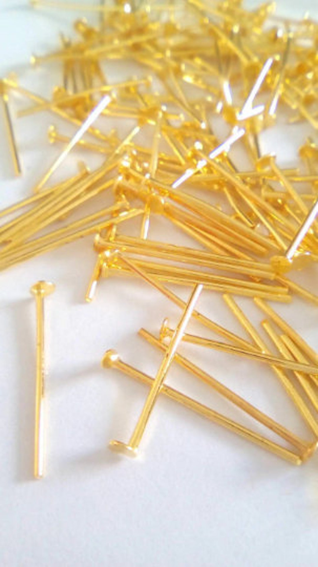 50 Nails / Rods With Flat Head in Gold Copper 45x0.7mm Etsy